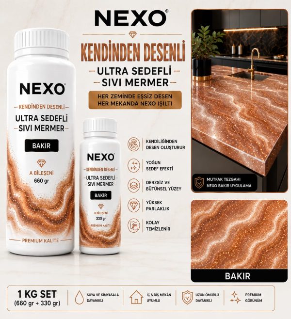 Nexo Bakır Ultra Sedefli Sıvı Mermer