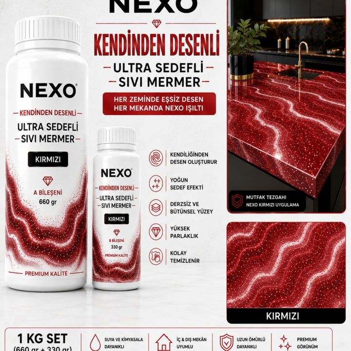 Nexo Kırmızı Ultra Sedefli Sıvı Mermer